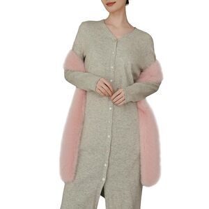 8393 71" X 6" Faux Fur Long Scarf For Women – Soft Plush Winter Wrap,